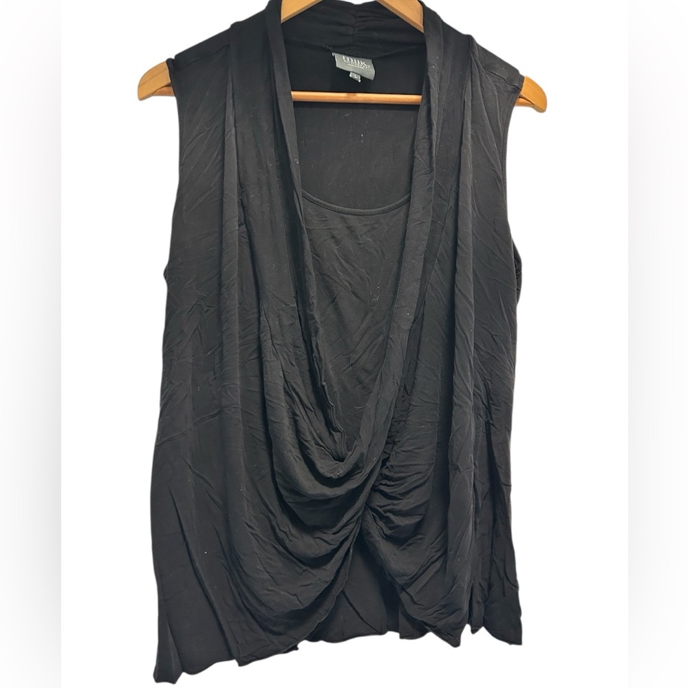 Milk nursewear black breastfeeding Drape Tank Top size large